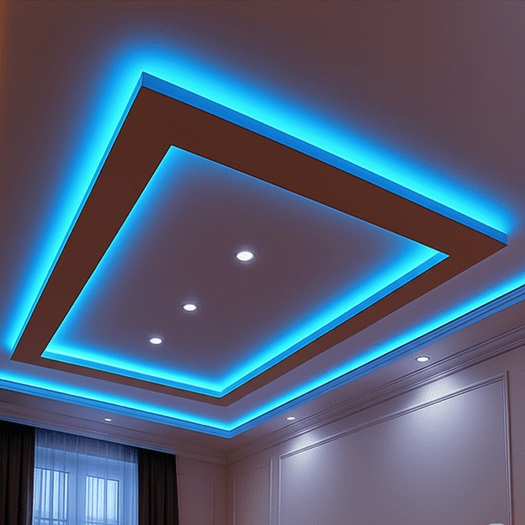 Küçükpark gergi tavan ustası – Led isikli örneği